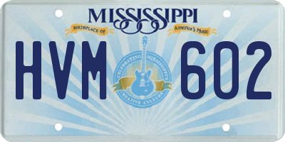 MS license plate HVM602