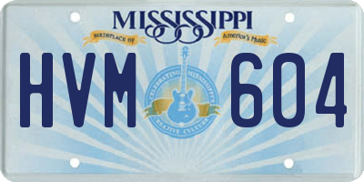 MS license plate HVM604