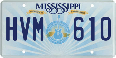 MS license plate HVM610