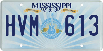MS license plate HVM613