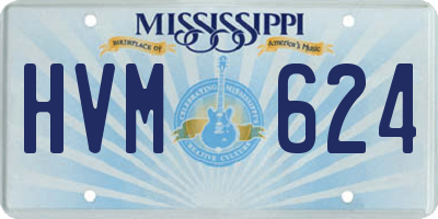 MS license plate HVM624