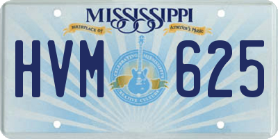 MS license plate HVM625