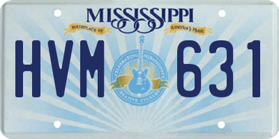 MS license plate HVM631