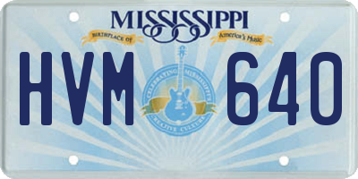 MS license plate HVM640