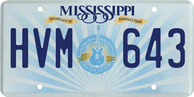 MS license plate HVM643