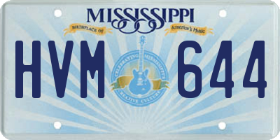 MS license plate HVM644