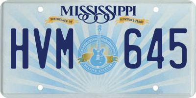 MS license plate HVM645