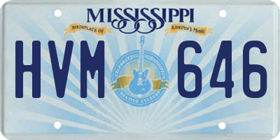 MS license plate HVM646