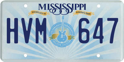 MS license plate HVM647