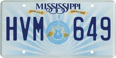 MS license plate HVM649