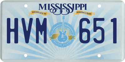 MS license plate HVM651