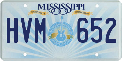 MS license plate HVM652