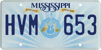 MS license plate HVM653
