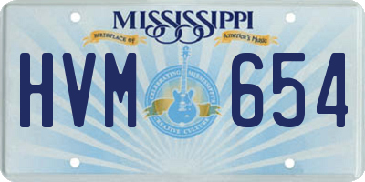 MS license plate HVM654