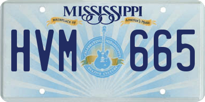 MS license plate HVM665