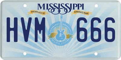 MS license plate HVM666