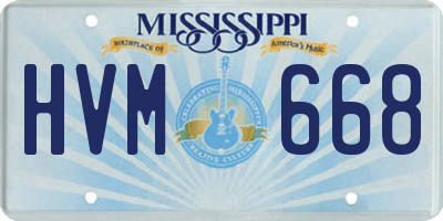 MS license plate HVM668