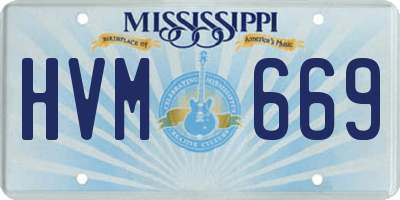 MS license plate HVM669