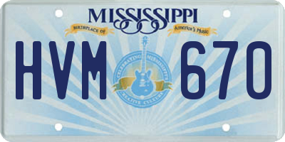 MS license plate HVM670