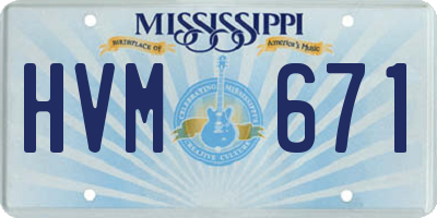 MS license plate HVM671