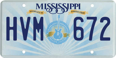 MS license plate HVM672