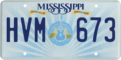 MS license plate HVM673