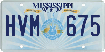 MS license plate HVM675