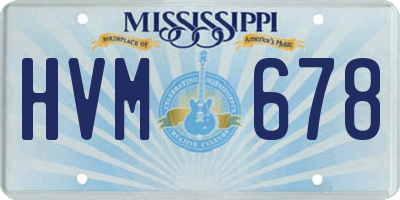 MS license plate HVM678