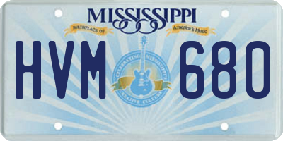 MS license plate HVM680