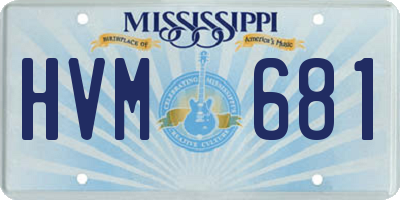 MS license plate HVM681