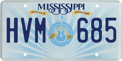MS license plate HVM685