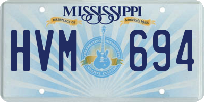 MS license plate HVM694