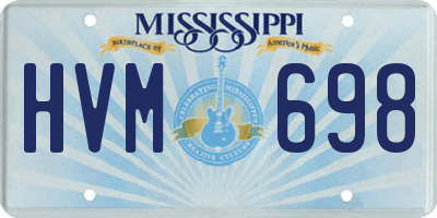 MS license plate HVM698