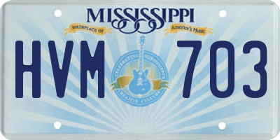 MS license plate HVM703