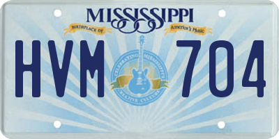 MS license plate HVM704