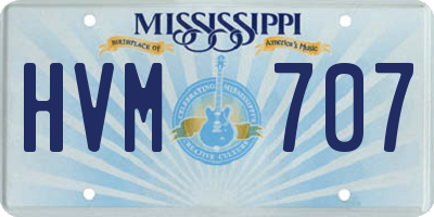 MS license plate HVM707