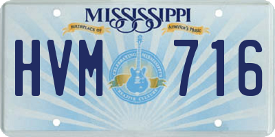 MS license plate HVM716