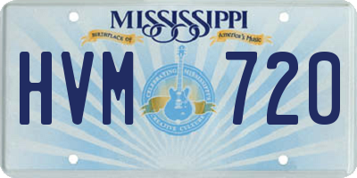 MS license plate HVM720