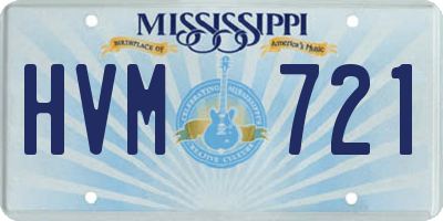 MS license plate HVM721