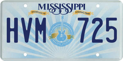MS license plate HVM725