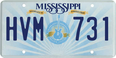 MS license plate HVM731
