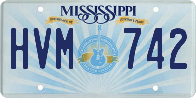 MS license plate HVM742