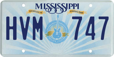 MS license plate HVM747