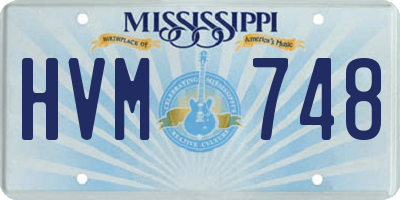MS license plate HVM748
