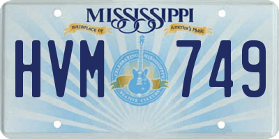 MS license plate HVM749