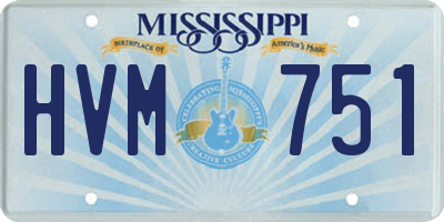 MS license plate HVM751