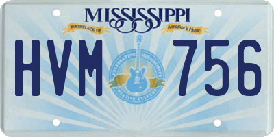 MS license plate HVM756