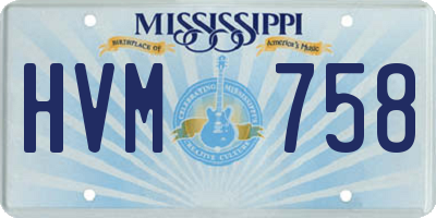 MS license plate HVM758