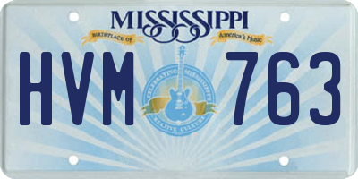 MS license plate HVM763