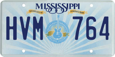 MS license plate HVM764
